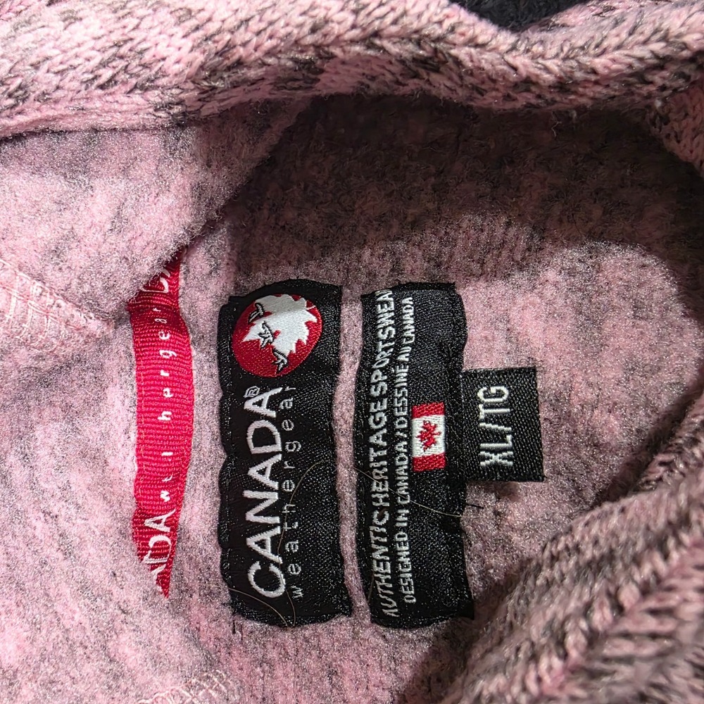 Canada Weather Gear Sweatshirt‎ Women XL Pink Hoodie Graphic Heathered - Picture 2 of 4